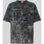 Dunkelgraue Oversize Diesel T-Shirts mit Cutwork aus Baumwolle für Herren Größe XL 