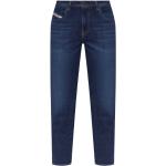 Reduzierte Marineblaue Bestickte Diesel Jeans mit Stickerei mit Knopf aus Denim für Damen Weite 24, Länge 30 