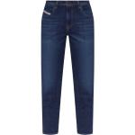Reduzierte Marineblaue Bestickte Diesel Jeans mit Stickerei mit Knopf aus Denim für Damen Größe XS Weite 26, Länge 32 