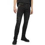 Schwarze Bestickte Diesel Safado Slim Fit Jeans aus Baumwolle für Herren Weite 31 