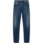 Marineblaue Bestickte Diesel Slim Fit Jeans aus Denim für Herren Größe L Weite 28, Länge 32 