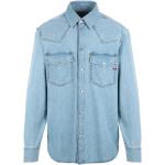 Reduzierte Blaue Langärmelige Diesel Shirts mit Tasche aus Baumwolle für Herren Größe L 