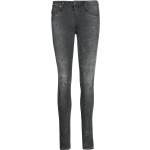 Anthrazitfarbene Diesel Skinzee Slim Fit Jeans mit Reißverschluss aus Denim für Damen Größe XL 