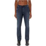 Reduzierte Blaue Bestickte Diesel Slim Fit Jeans aus Denim maschinenwaschbar für Herren Weite 30, Länge 32 