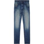 Reduzierte Blaue Bestickte Diesel Slim Fit Jeans mit Reißverschluss aus Lyocell maschinenwaschbar für Herren Weite 34, Länge 32 