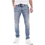 Reduzierte Blaue Bestickte Diesel Slim Fit Jeans mit Reißverschluss aus Baumwolle für Herren Weite 36, Länge 32 