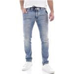 Reduzierte Blaue Bestickte Diesel Slim Fit Jeans mit Reißverschluss aus Baumwolle für Herren Weite 38, Länge 32 
