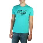 Reduzierte Blaue Unifarbene Kurzärmelige Diesel Rundhals-Ausschnitt T-Shirts maschinenwaschbar für Herren Größe XL 