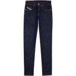 Dunkelblaue Diesel Slim Fit Jeans mit Reißverschluss aus Baumwolle für Herren Größe XXL Weite 27, Länge 30 