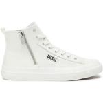 Weiße Diesel High Top Sneaker & Sneaker Boots mit Reißverschluss aus Leder für Herren Größe 40,5 