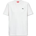 Weiße Kurzärmelige Diesel T-Shirts für Damen Größe L 