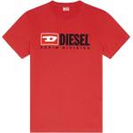Rote Unifarbene Diesel Rundhals-Ausschnitt T-Shirts aus Baumwolle für Herren Größe 3 XL 
