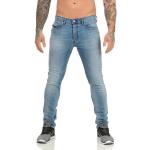 Hellblaue Unifarbene Diesel Tepphar Slim Fit Jeans mit Reißverschluss aus Baumwolle für Herren Größe XXL 