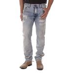 Blaue Bestickte Diesel Thavar Jeans mit Stickerei mit Reißverschluss aus Baumwolle für Herren Weite 32 