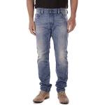 Blaue Bestickte Diesel Thavar Slim Fit Jeans mit Reißverschluss aus Baumwolle für Herren Weite 34 