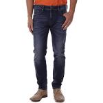 Blaue Bestickte Diesel Thavar Slim Fit Jeans mit Reißverschluss aus Baumwolle für Herren Weite 28 