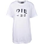 Reduzierte Weiße Diesel T-Shirts aus Baumwolle für Damen Größe M 