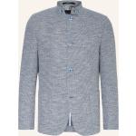 Blaue Digel Stehkragen Tweed-Sakkos aus Polyester für Herren Übergrößen 