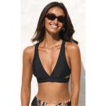 Schwarze Cupshe Bikini-Tops aus Polyester mit Rückenverschluss mit Kreuzträgern für Damen Größe L 