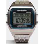 Silberne adidas Herrenarmbanduhren aus Edelstahl mit Digital-Zifferblatt mit Datumsanzeige mit Mineralglas-Uhrenglas mit Edelstahlarmband 