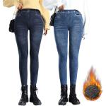 Schwarze Jeggings & Jeans-Leggings aus Denim für Damen Größe L für den für den Winter 
