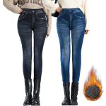 Schwarze Jeggings & Jeans-Leggings aus Denim für Damen Größe XL für den für den Winter 