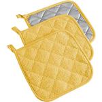 Gelbe Ofenhandschuhe & Kochhandschuhe aus Baumwolle 3-teilig 
