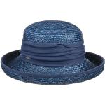 Blaue Elegante SEEBERGER Dilara Strohhüte mit Klettverschluss aus Stroh für Damen Einheitsgröße für den für den Sommer 
