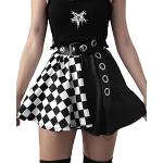 Schwarze Karo Gothic Mini Festliche Röcke aus Spitze für Damen Größe XXL für den für den Herbst 