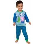 Blaue Peppa Wutz Kinderschlafanzüge & Kinderpyjamas mit Dinosauriermotiv aus Baumwolle für Jungen 