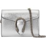 Silberne Gucci Dionysus Damenbrieftaschen mit Riemchen aus Leder 