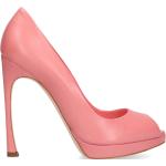 Reduzierte Pinke Dior Offene Peep Toe Pumps aus Leder für Damen Größe 39 mit Absatzhöhe über 9cm 