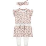 Reduzierte Pinke Dirkje Rundhals-Ausschnitt Kinderkleider mit Leggings mit Rüschen aus Baumwolle Größe 80 