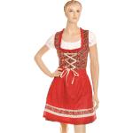 Rote Mini Dirndl-Sets aus Baumwollmischung für Damen 3-teilig 