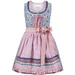 Blaue Elegante Stockerpoint U-Ausschnitt Kinderfestkleider aus Baumwolle für Mädchen Größe 146 