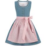Blaue Elegante Stockerpoint Greta U-Ausschnitt Kinderfestkleider aus Baumwolle für Mädchen Größe 146 