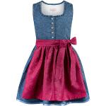 Blaue Elegante Stockerpoint U-Ausschnitt Kinderfestkleider aus Baumwolle für Mädchen Größe 146 