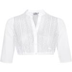 Weiße Langärmelige Festliche Blusen mit Knopf aus Baumwolle für Damen Größe XS zum Oktoberfest 