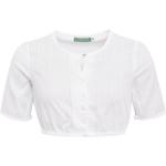 Weiße Elegante Langärmelige Country Line Festliche Blusen mit Knopf aus Baumwolle für Damen Größe XS zum Oktoberfest für den für den Frühling 