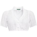 Weiße Country Line Transparente Blusen & durchsichtige Blusen durchsichtig mit Knopf aus Spitze für Damen Größe XS zum Oktoberfest für den für den Sommer 