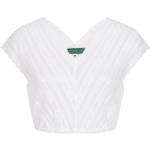 Weiße Ärmellose Country Line V-Ausschnitt Festliche Blusen aus Spitze für Damen Größe XL für den für den Frühling 