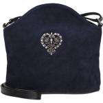 Marineblaue Trachtentaschen & Dirndltaschen aus Veloursleder für Damen 