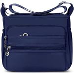 Reduzierte Blaue Messenger Bags & Kuriertaschen mit Reißverschluss aus Nylon mit Innentaschen für Damen 