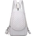 Weiße Elegante Lederhandtaschen mit Reißverschluss aus Leder mit Diebstahlschutz für Damen klein 