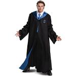 Schwarze Harry Potter Ravenclaw Umhänge mit Kapuze aus Leder für Herren Größe L 