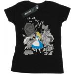 Schwarze Langärmelige Alice im Wunderland T-Shirts für Damen Größe 3 XL 