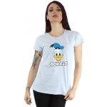 Graue Langärmelige Entenhausen Donald Duck T-Shirts aus Baumwolle für Damen Größe XS 