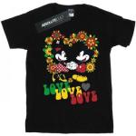 Schwarze Hippie Langärmelige Entenhausen Minnie Maus T-Shirts für Damen Größe 3 XL 