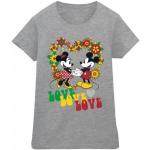 Graue Hippie Langärmelige Entenhausen Minnie Maus T-Shirts aus Baumwolle für Damen Größe XXL 