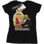 Schwarze Langärmelige Muppet Show T-Shirts aus Baumwolle für Damen Größe XXL 
